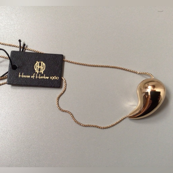 House of Harlow 1960 Jewelry - House of Harlow 1960 Bean Pendant Necklace in Gold NWT